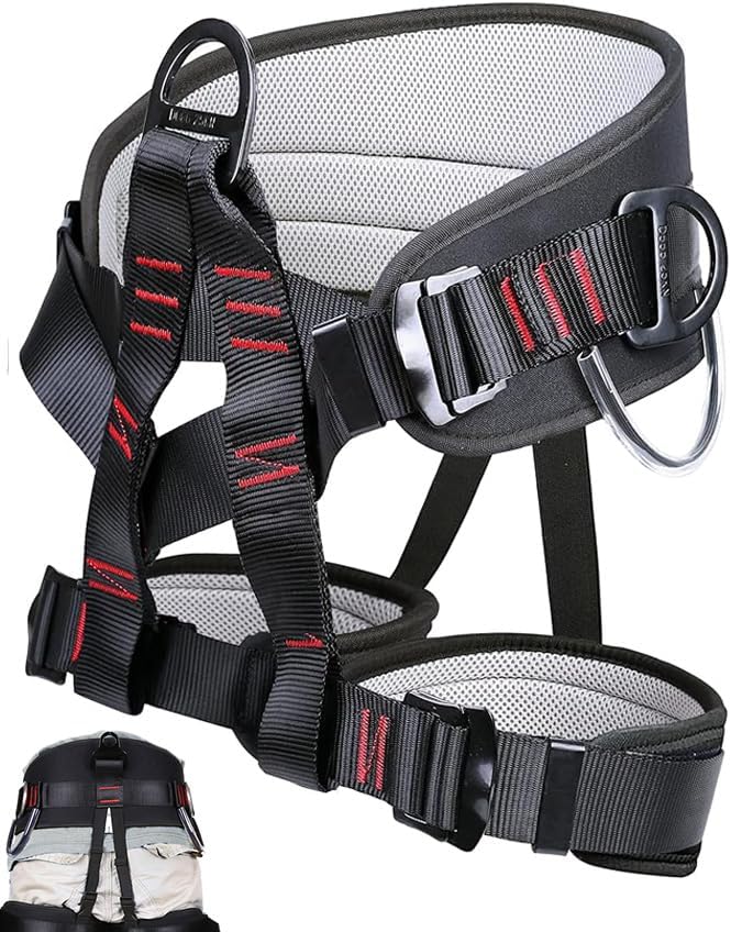 Adjustable Thickness Climbing Harness Half Body Harnesses for Fire Rescuing Caving Rock Climbing Rappelling Tree Protect Waist Safety Belts