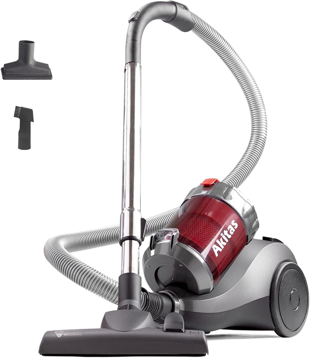 Akitas 800W Powerful Bagless Cylinder Vacuum Cleaner With German Wessel Werk Nozzle Head For Hard Floor & Carpet (C6)