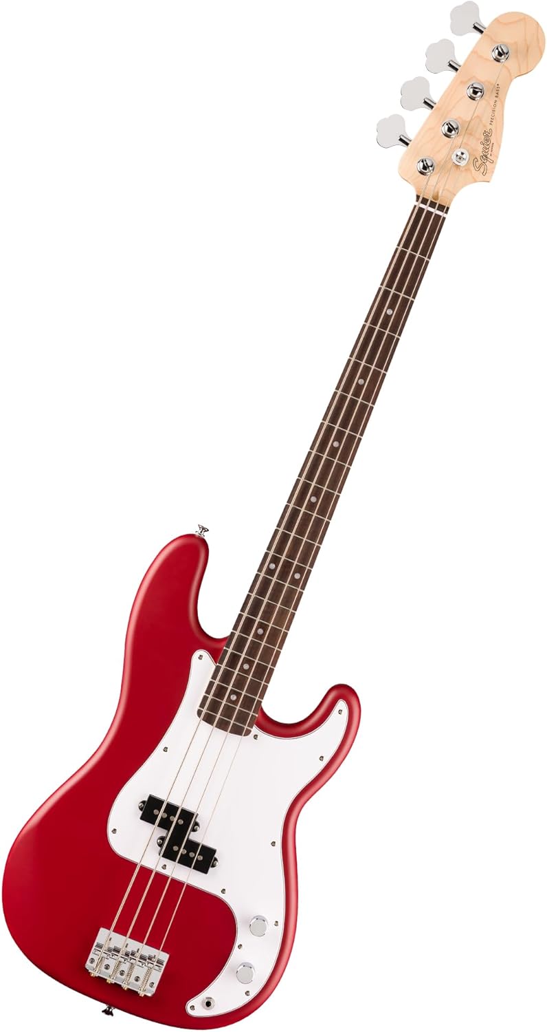Fender Squier Debut Series Precision Bass Guitar, Beginner Guitar, with 2-Year Warranty, Includes Free Lessons, Dakota Red with Matte Finish