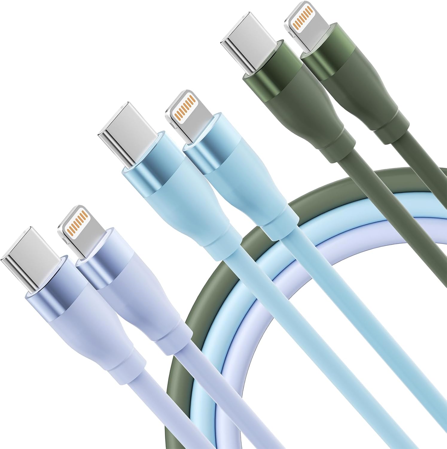 USB C to Lightning Cable 3 Pack 6FT MFi Certified, iPhone Fast Charger Type C to Lightning Cord for iPhone 14 13 12 11 Pro Max Xr Xs 8 and More