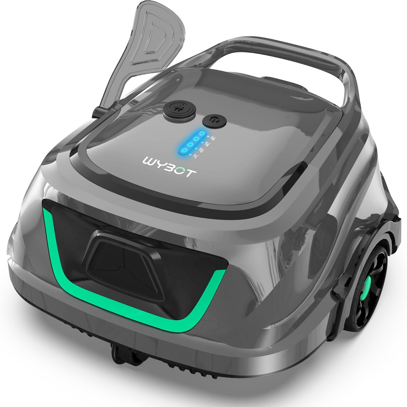 (2025 Upgraded) WYBOT A1 Cordless Pool Vacuum Up to 120 Mins Runtime, Robotic Pool Cleaner with Dual Filters, Ideal for Flat Above Ground up to 1076 Sq.ft Sq. Ft. (Green Black)