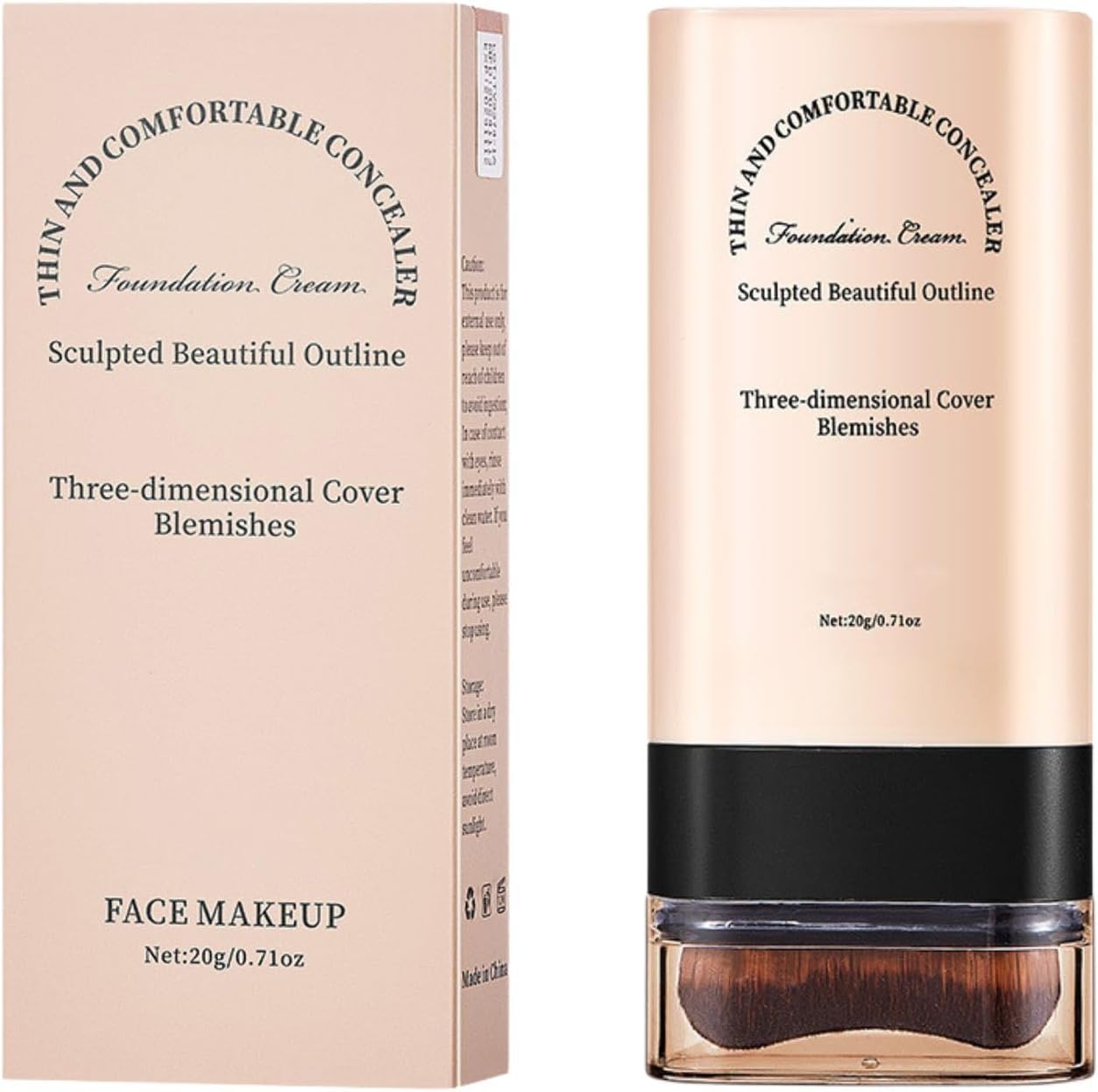 Flawless Eraser Foundation Stick Korean Double Head with Brush, Hydrating Lightweight Full Coverage, Waterproof Multi-Use Makeup Stick for Contour, Concealer & Blemishes, for All Skin Types