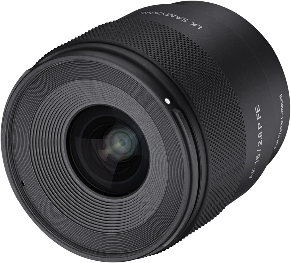 Samyang AF 16mm F2.8 P FE Ultra-Wide Prime Optic for Sony E-Mount - Fast Aperture, Lightweight Build, 0.12m Focus, Weather-Sealed, Linear STM, UMC Coating, 62mm Filter Thread, Compact