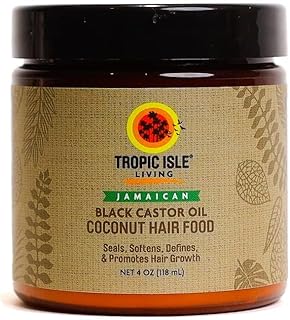 Jamaican Black Castor Oil Coconut Hair Food 4 oz | Seals, Softens, Defines & Promotes Hair Growth | Traditional Handmade Jamaican Black Castor Oil & Coconut |