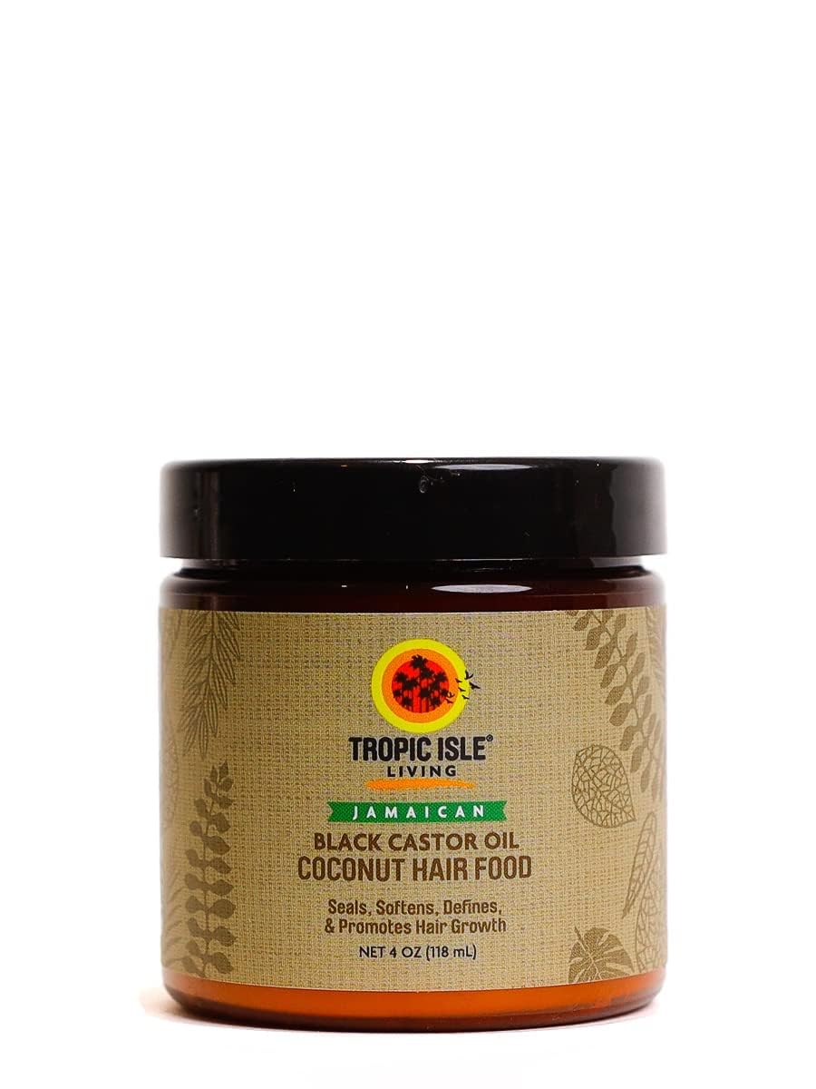 Jamaican Black Castor Oil Coconut Hair Food 4 oz | Seals, Softens, Defines & Promotes Hair Growth | Traditional Handmade Jamaican Black Castor Oil & Coconut |