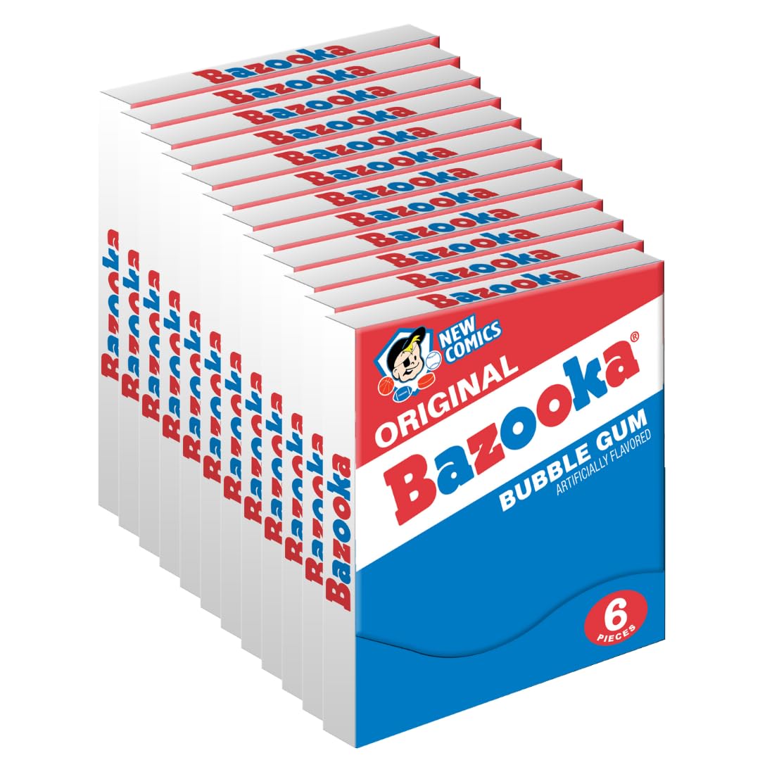 Bazooka Bubble Gum Bulk Individually Wrapped Original Pink Chewing Gum