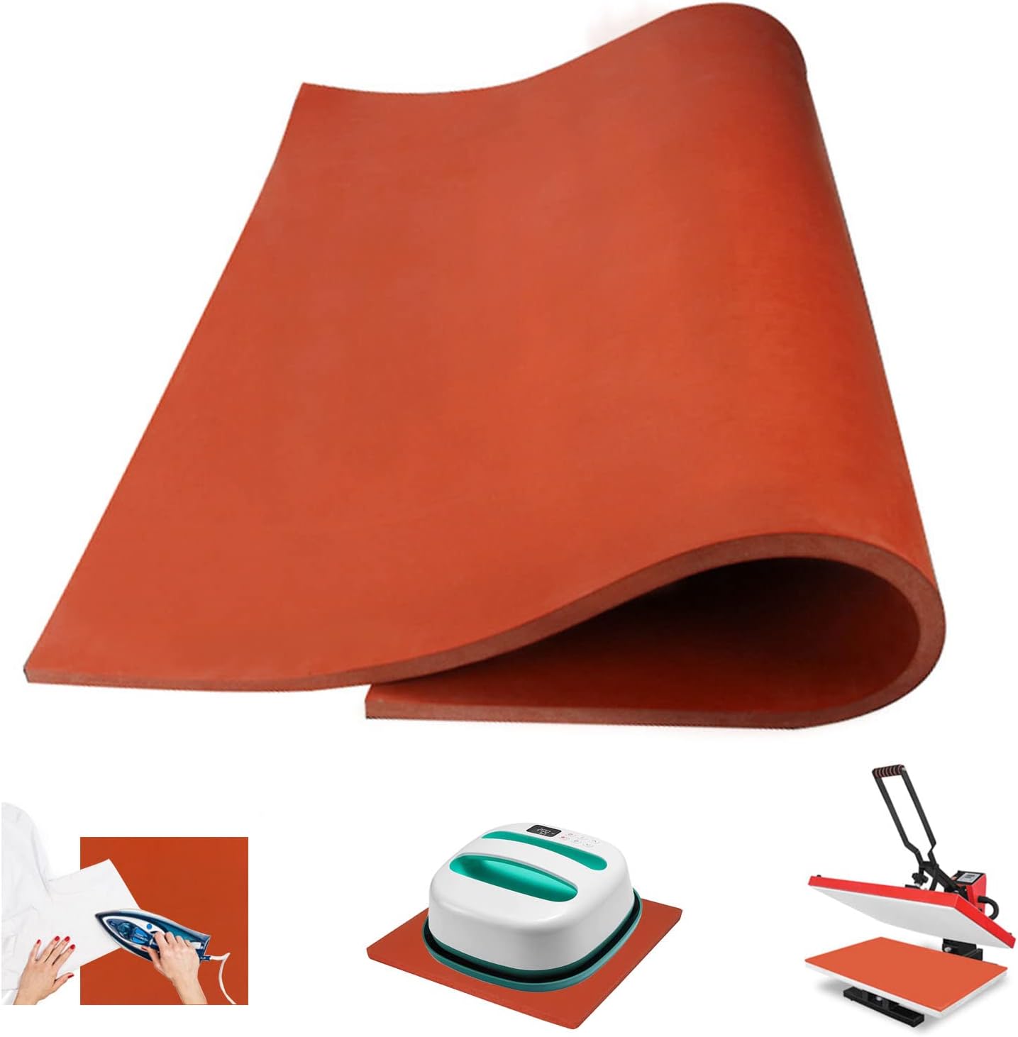 12x15 Inch Silicone Heat Press Mat Pad 0.3 Inch Thickest Sublimation Silicone Mat for Heat Press Machine Flat Heat Transfer Press Replacement Pad