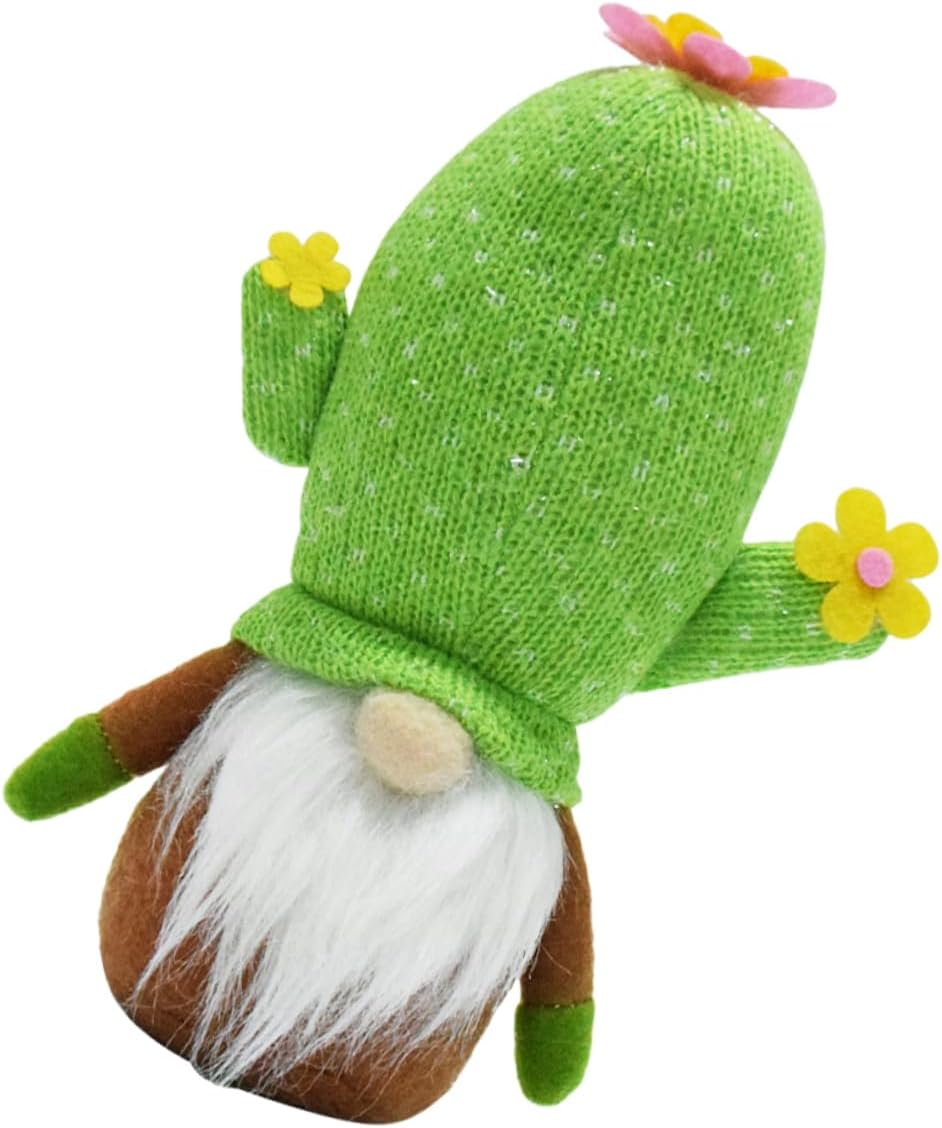 DOITOOL Succulent Cactus Faceless Doll Figurine Creative Summer Gnome Decoration for Tiered Tray Cute Artistic Plant Elf for Kitchen Farmhouse Desk Shelf Holiday Party Display