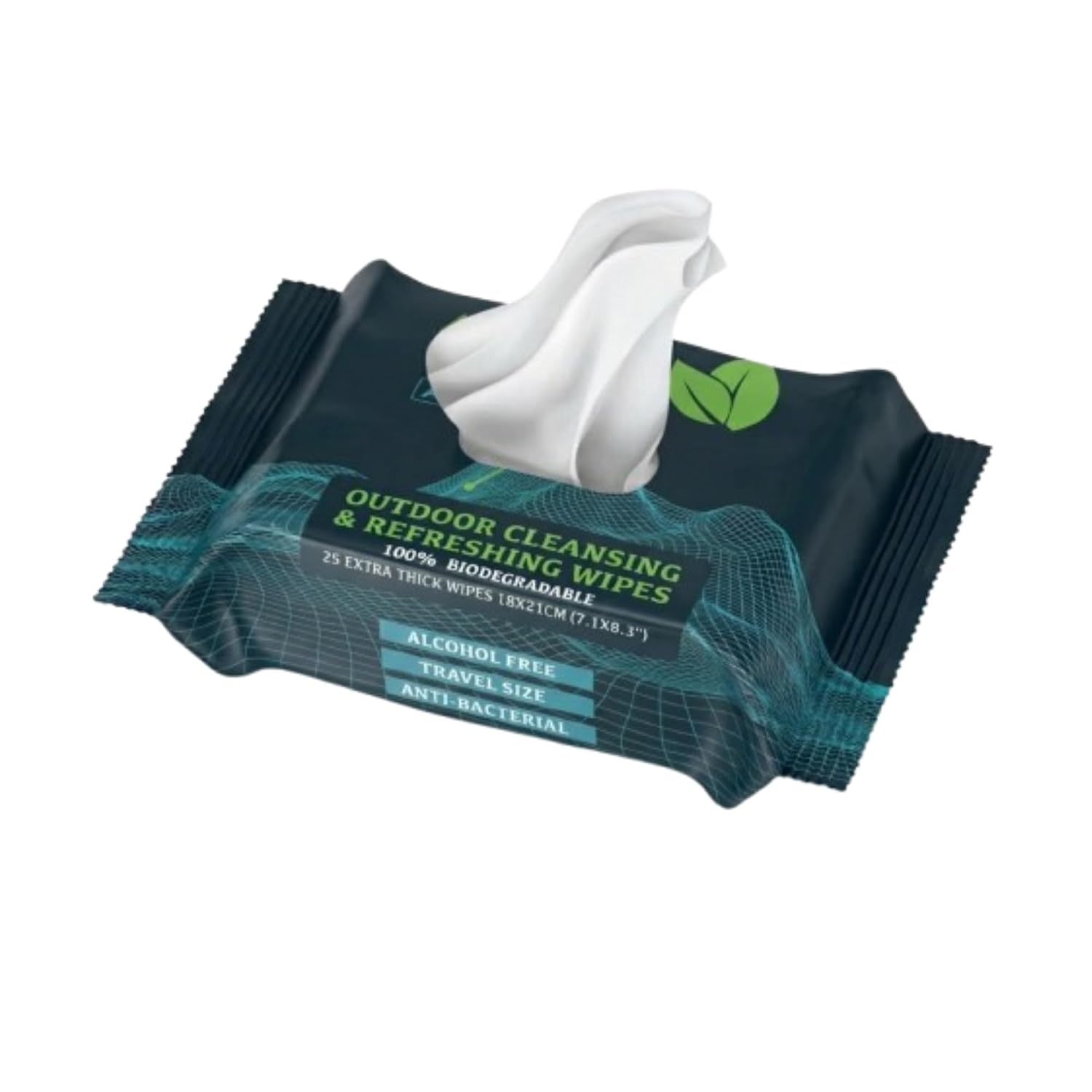 Combat Wipes ACTIVE Outdoor Wet Wipes - Extra Thick Camping Gear, Biodegradable, Body & Hand Cleansing/Refreshing Cloths for Backpacking & Gym w/Natural Aloe & Vitamin E, 25 Count