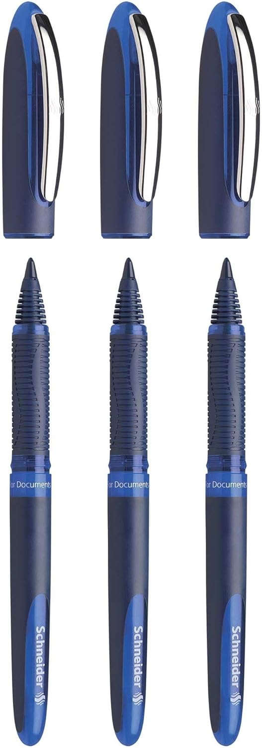 Schneider Pack of 3 One Business Ultra Smooth 06 Rollerball Pens, Blue