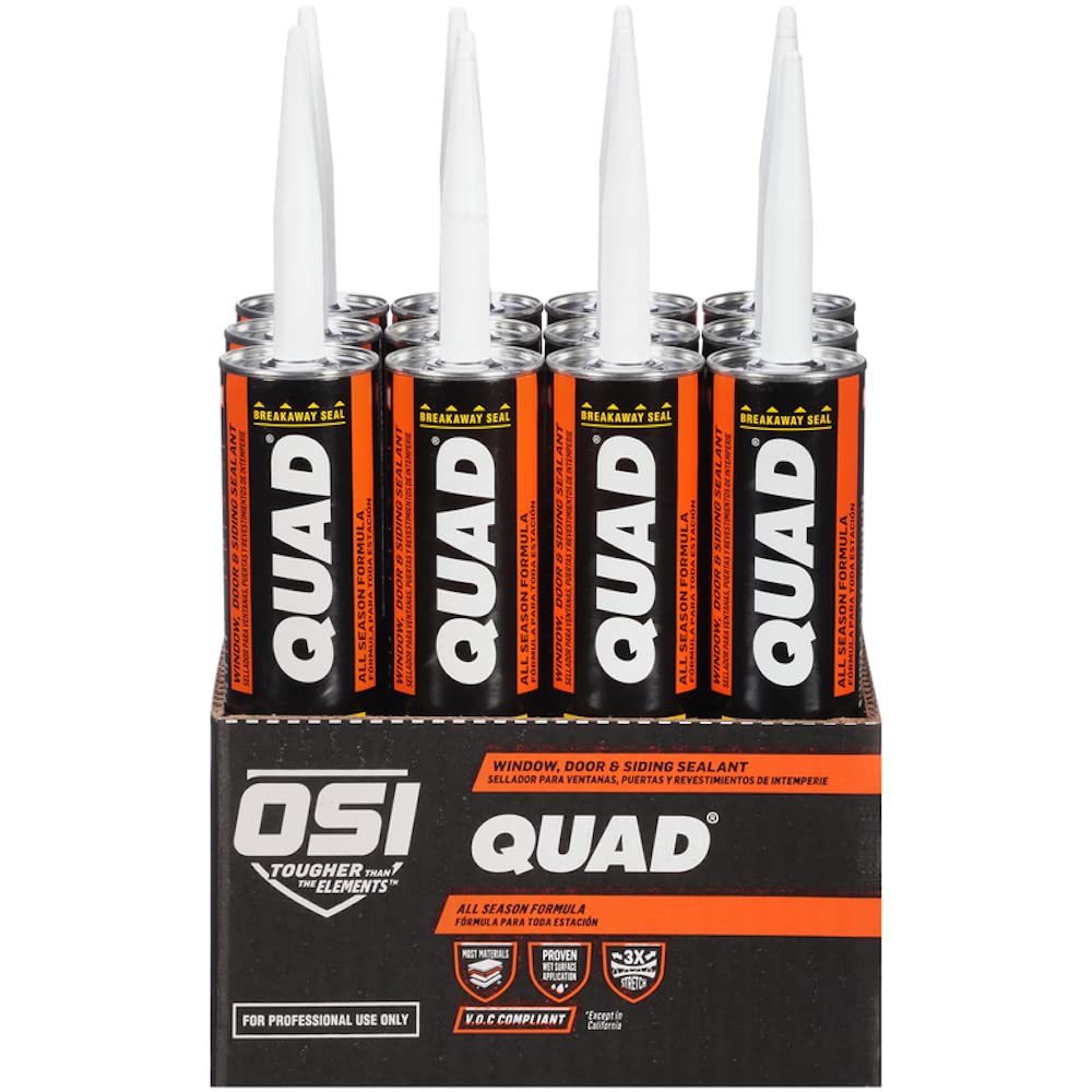OSI QUAD VOC Window, Door & Siding Sealant - 10 oz. (12 Tubes Per Carton) - 003 - Black