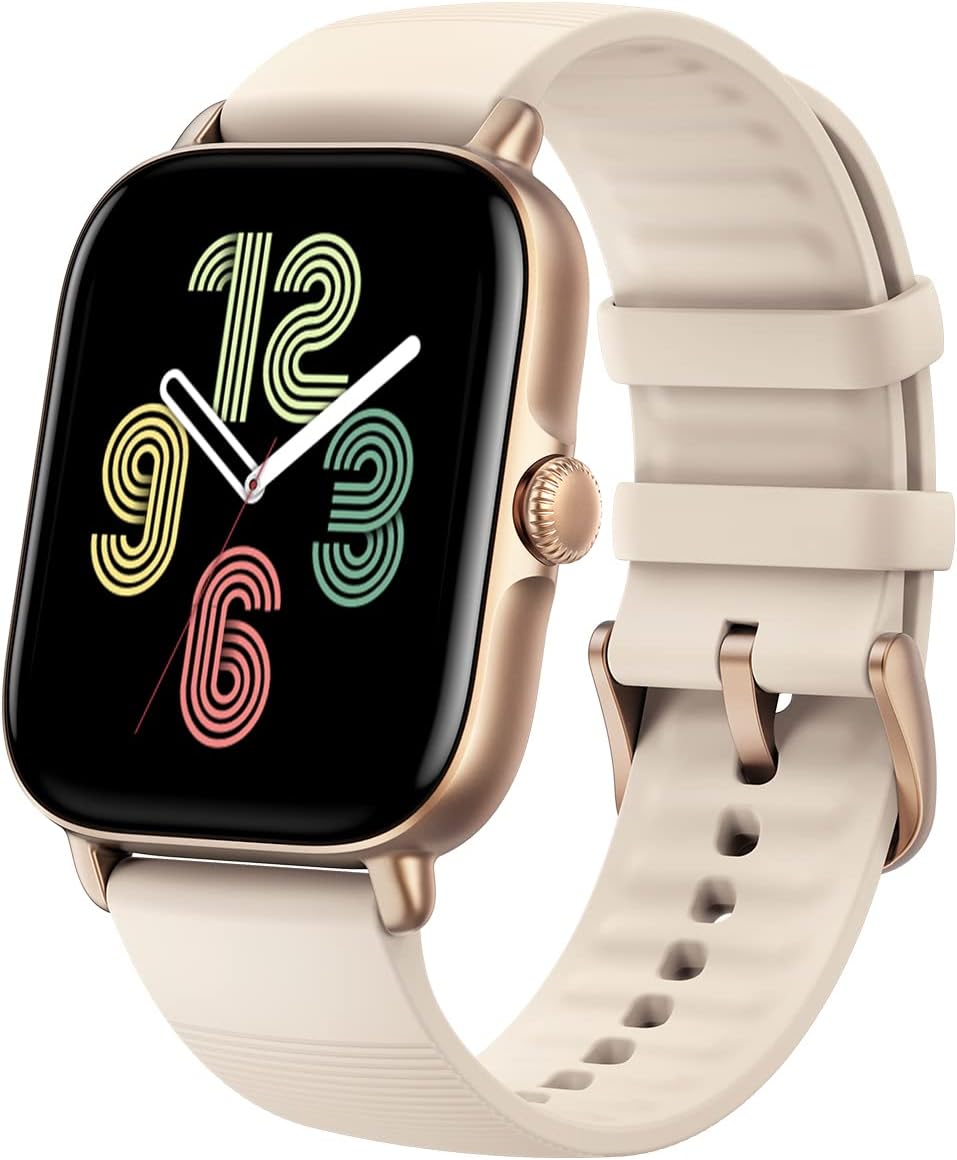 Amazfit GTS 3 42mm GPS Fitness Watch with AMOLED Display, Heart Rate Monitoring, SpO2, Sleep, Stress, Cycle Monitoring, Sports Watch with 150+ Sports Modes,