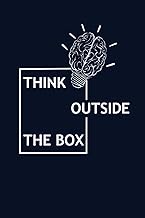think outside the box: Blank Lined Notebook, gifts, creative notebook,
