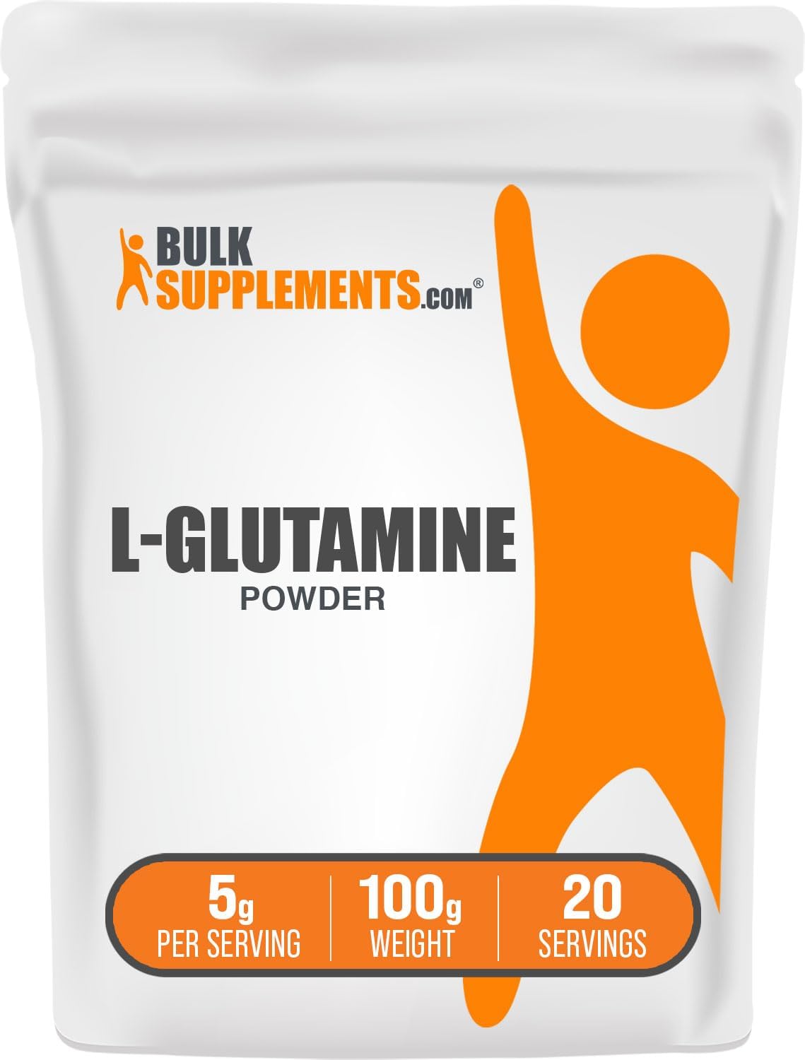BulkSupplements.com L-Glutamine Powder | Glutamine Supplement, Gluten Free, 5000mg per Serving, 100g