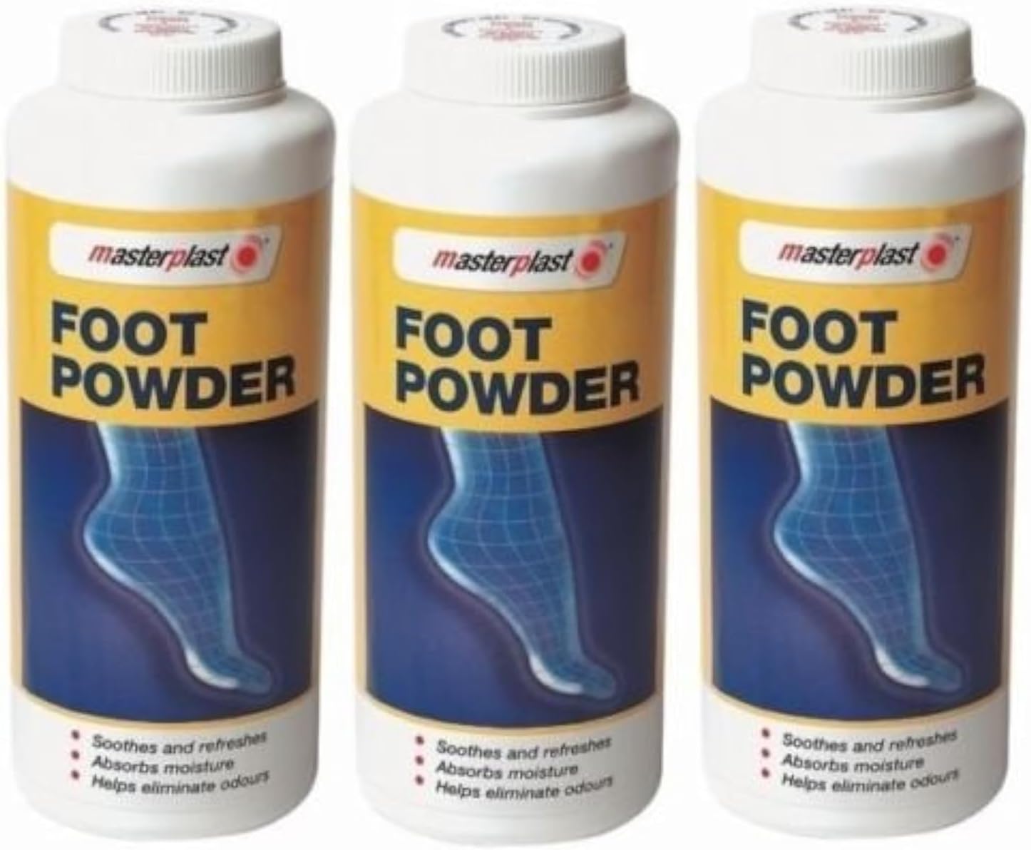 3 x Foot Feet Powder Refresh Sooth Absorbs Moisture Helps Eliminate Odours Smell