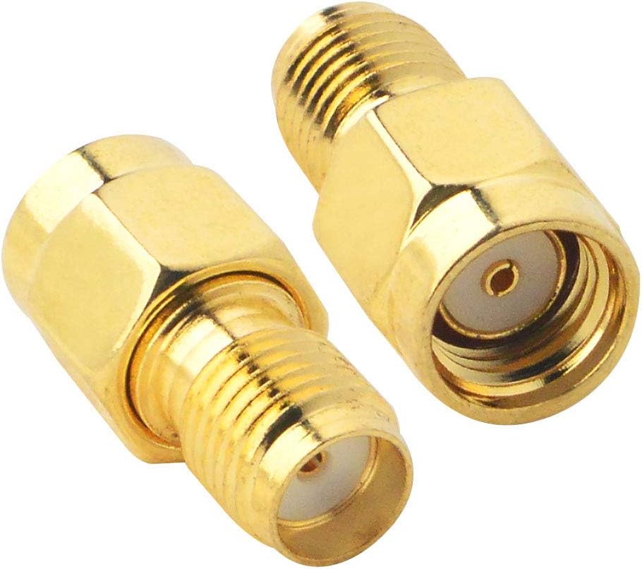 Boobrie SMA Female to RP-SMA Male Plug Adapter RP-SMA Male to SMA Female Adapter SMA to RP-SMA Coaxial Adapter WiFi Antenna Connector for WiFi Antenna Goggles FPV Drone Signal Booster Router 2-Pack