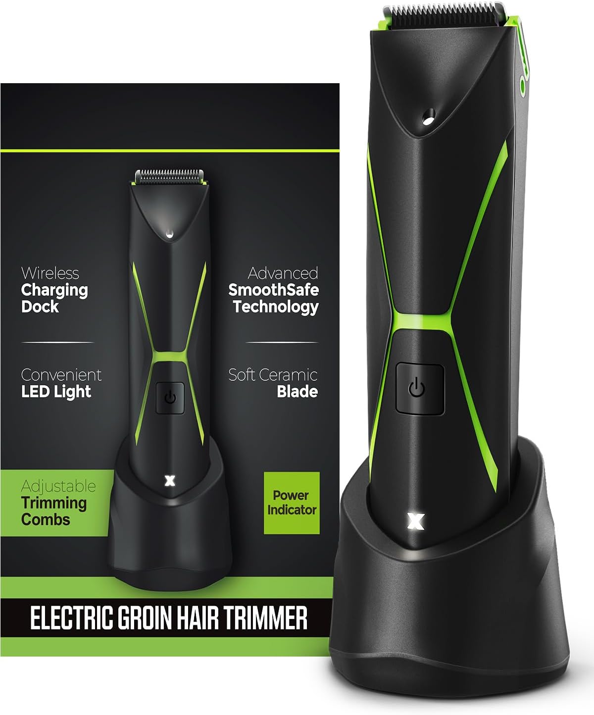 Electric Body Hair Trimmer for Men: Manscape Ball Trimmer Waterproof Pubic Hair Groomer Cordless Rechargeable Groin Shaver Replaceable Blade Wet/Dry Hygiene Razor Portable Body Grooming Travel
