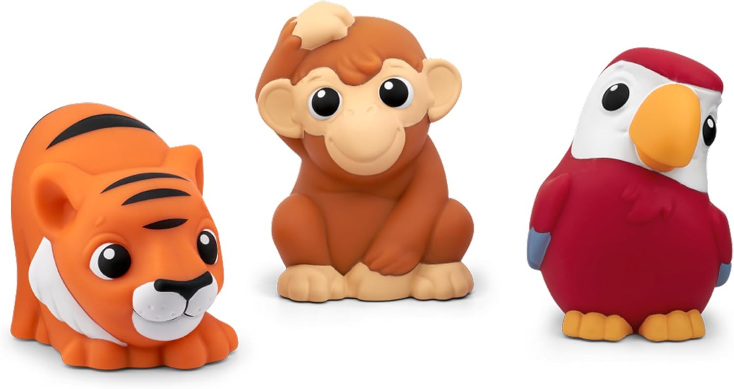 Tonies My First Jungle Set - Monkey, Parrot and Tiger Soft and Squeezable Audio Toy Figurines