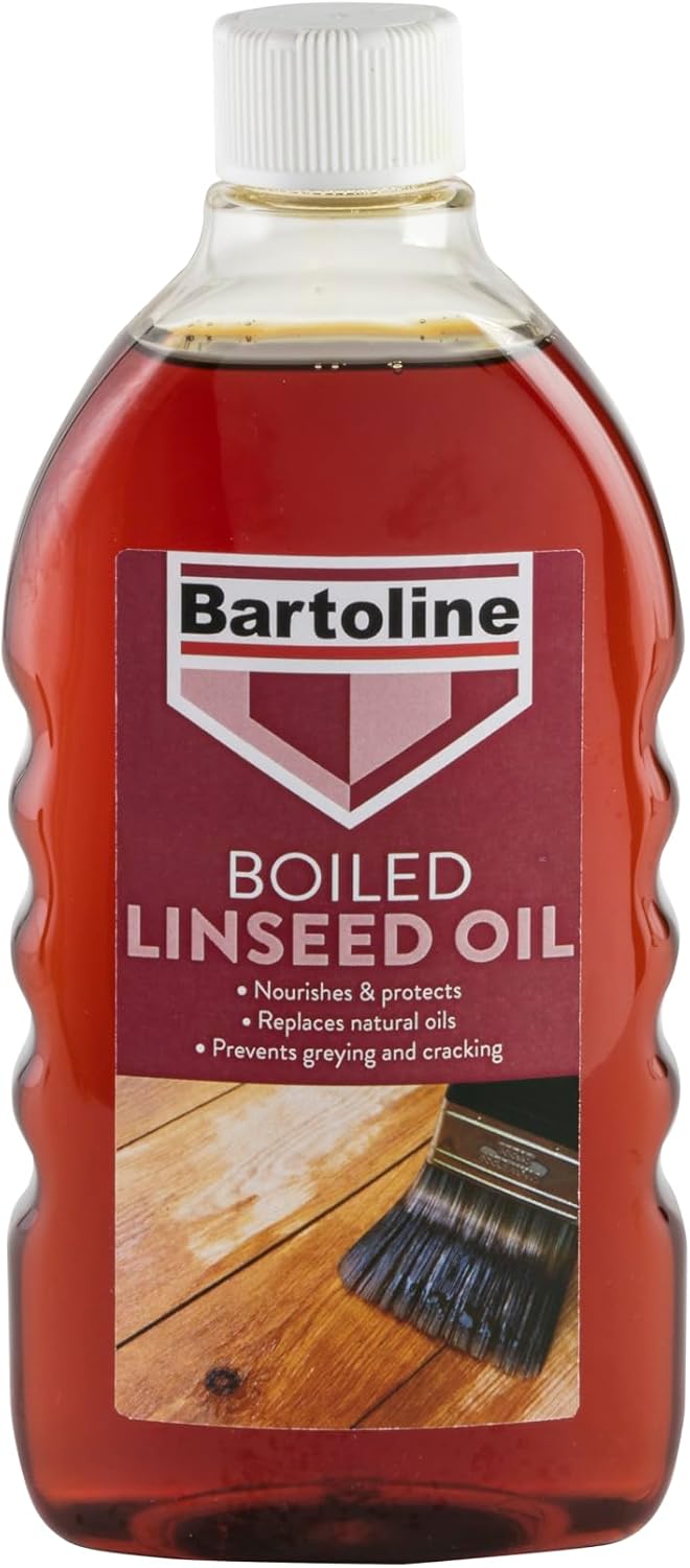 Bartoline Boiled Linseed Oil 500 ml – Fast-Drying Wood Protector for Softwood Garden Furniture & Interior Wood