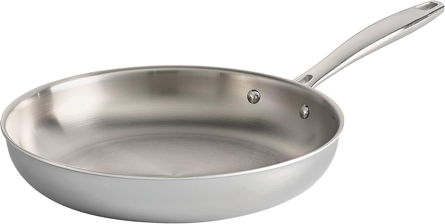 Tramontina Seattle Tri-Ply Clad Stainless Steel 10-Inch Frying Pan, Induction-Ready Skillet, Dishwasher-Safe, NSF-Certified, Made in Brazil