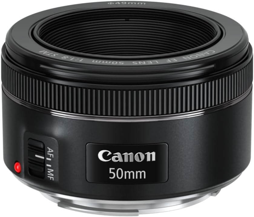 Canon EF 50 mm 1.8 STM Lens - Compact and Lightweight Lens for Canon DSLR Cameras, Fast Aperture, Smooth Focusing - Ideal for Portraits and Creative Photography
