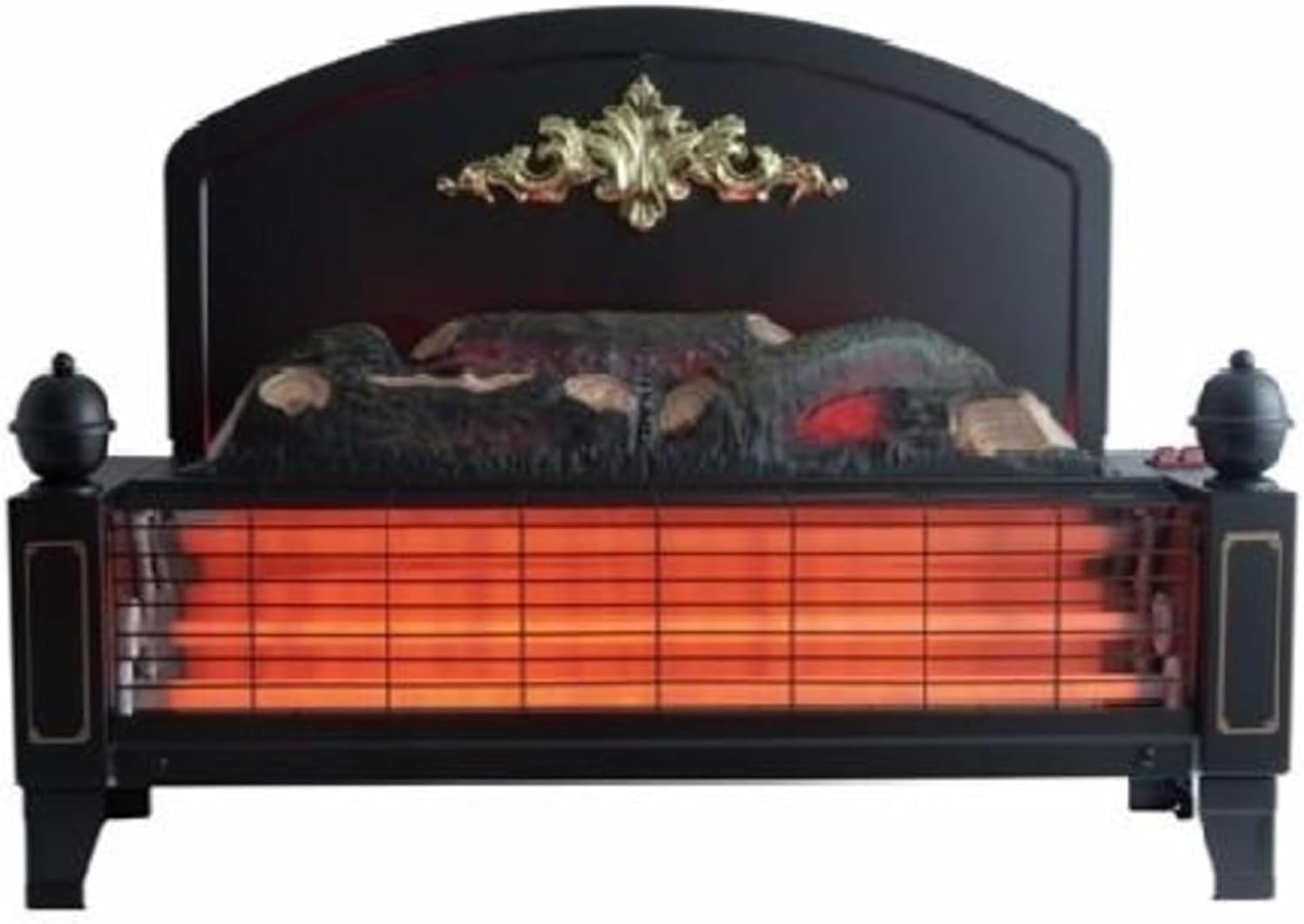 Dimplex Yeominster Radiant Bar Fire, Black Traditionally Styled Freestanding Electric Fireplace with Glowing Log Ember Fuel Bed and 1.2kW Heater With 600/1200 Watt Heat Settings