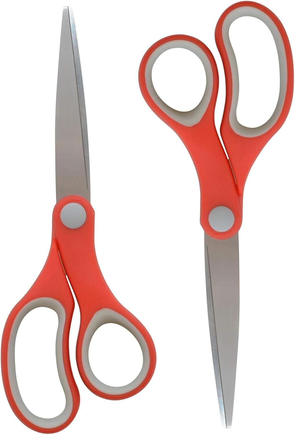 Westcott 55846 7-Inch School Scissors, All-Purpose Heavy-Duty Scissors for Crafting, Back to School, Classroom Supplies,Red/Gray, 2 Pack