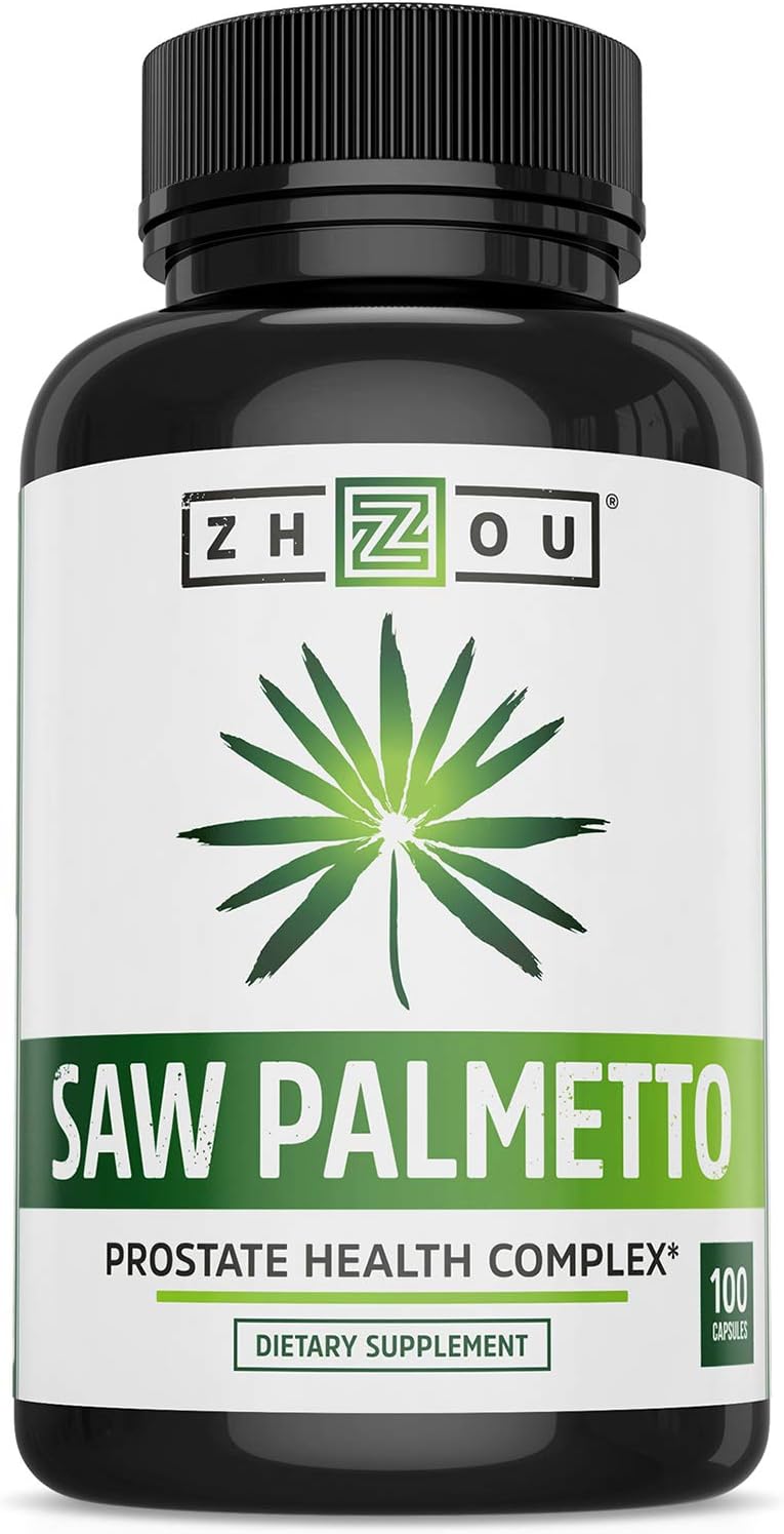 Zhou Saw Palmetto Supplement for Men - Premium Complex, Advanced Formula, Extra Strength 450mg Saw Palmetto Berry Per Capsule - 100 Vegetarian Capsules