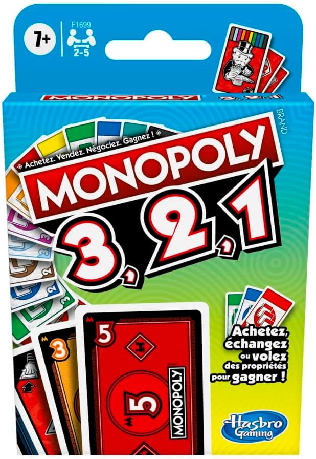 Monopoly Bid Game, Quick-Playing Card Game For 4 Players, Game For Families And Kids Ages 7 And Up