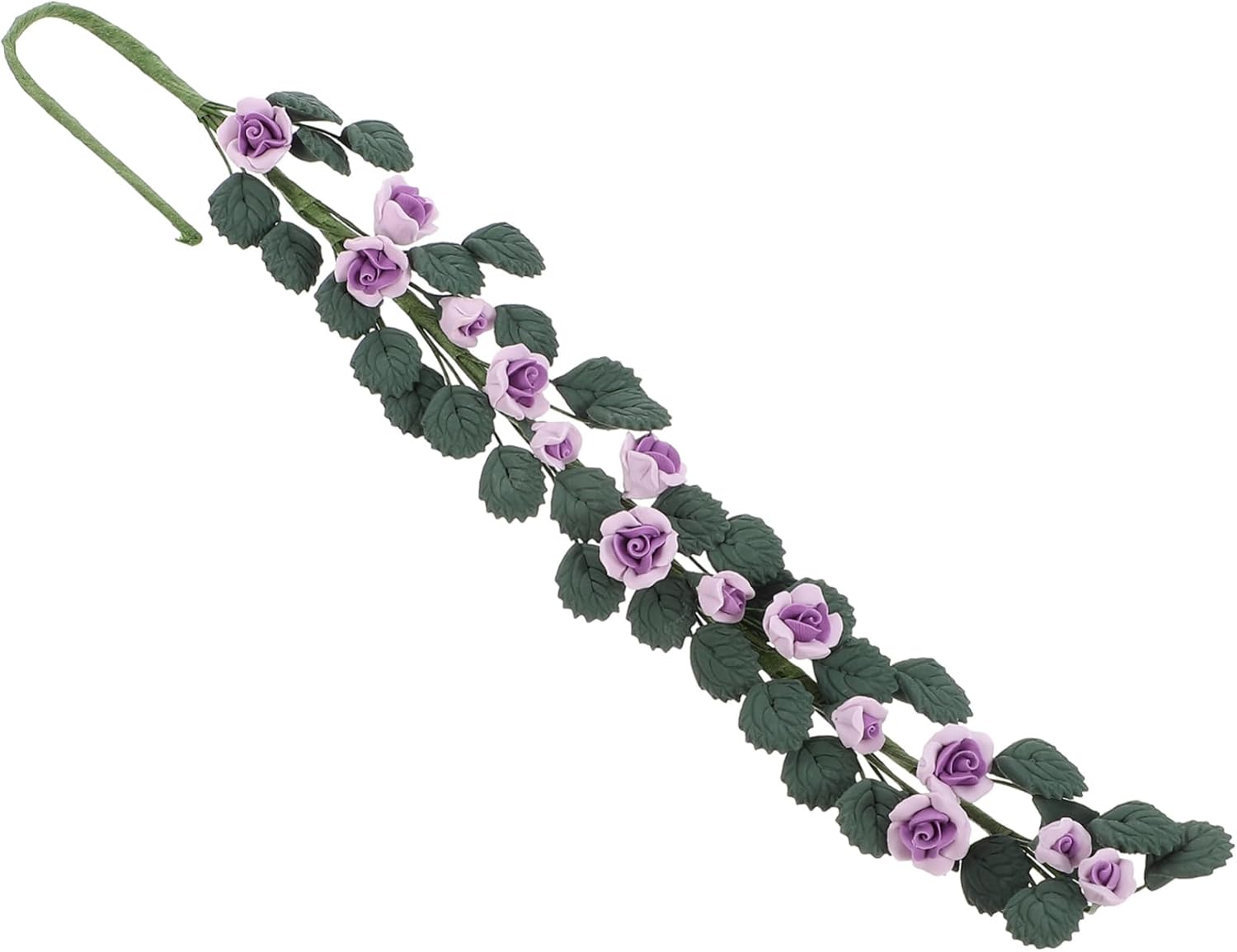 Toddmomy Realistic Miniature Flower Vine with Purple Rose Lightweight Micro Landscape Decoration for Dollhouse Mini Garden Accessory Fine Detail Artificial Floral Garland