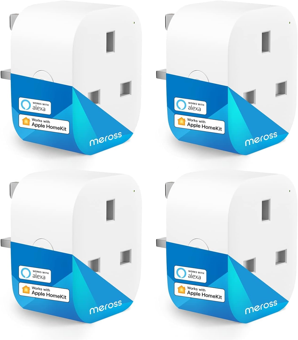 Meross Smart Plug Mini - WiFi Plugs Compatible with HomeKit, Alexa, Google Home,SmartThings Wireless Remote Control, 13A, 4 Packs