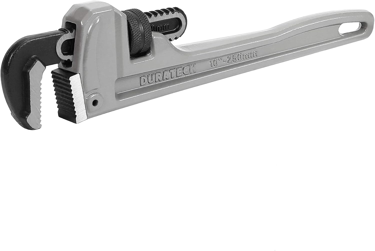 DURATECH 10-inch Heavy Duty Aluminum Straight Pipe Wrench, Adjustable Plumbing Wrench, Drop Forged, Exceed GGG standard