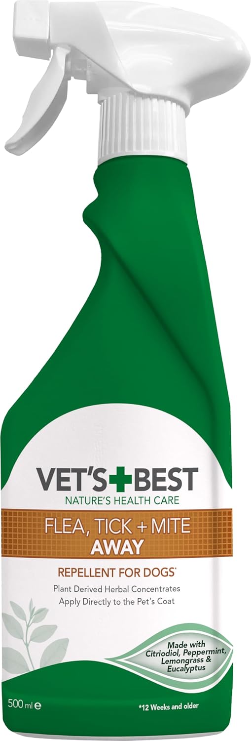 Vet's Best Flea Tick and Mite Flea Treatment Spray for Dogs | Plant Based Formula, 500 ml (Pack of 1)