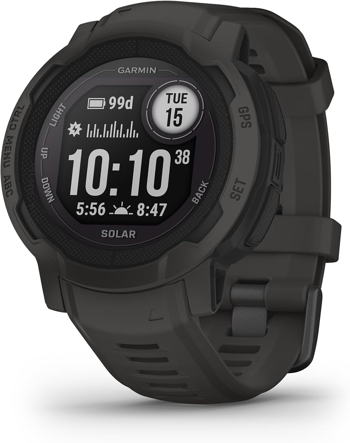 Garmin Instinct 2 Solar Rugged GPS Smartwatch, Graphite
