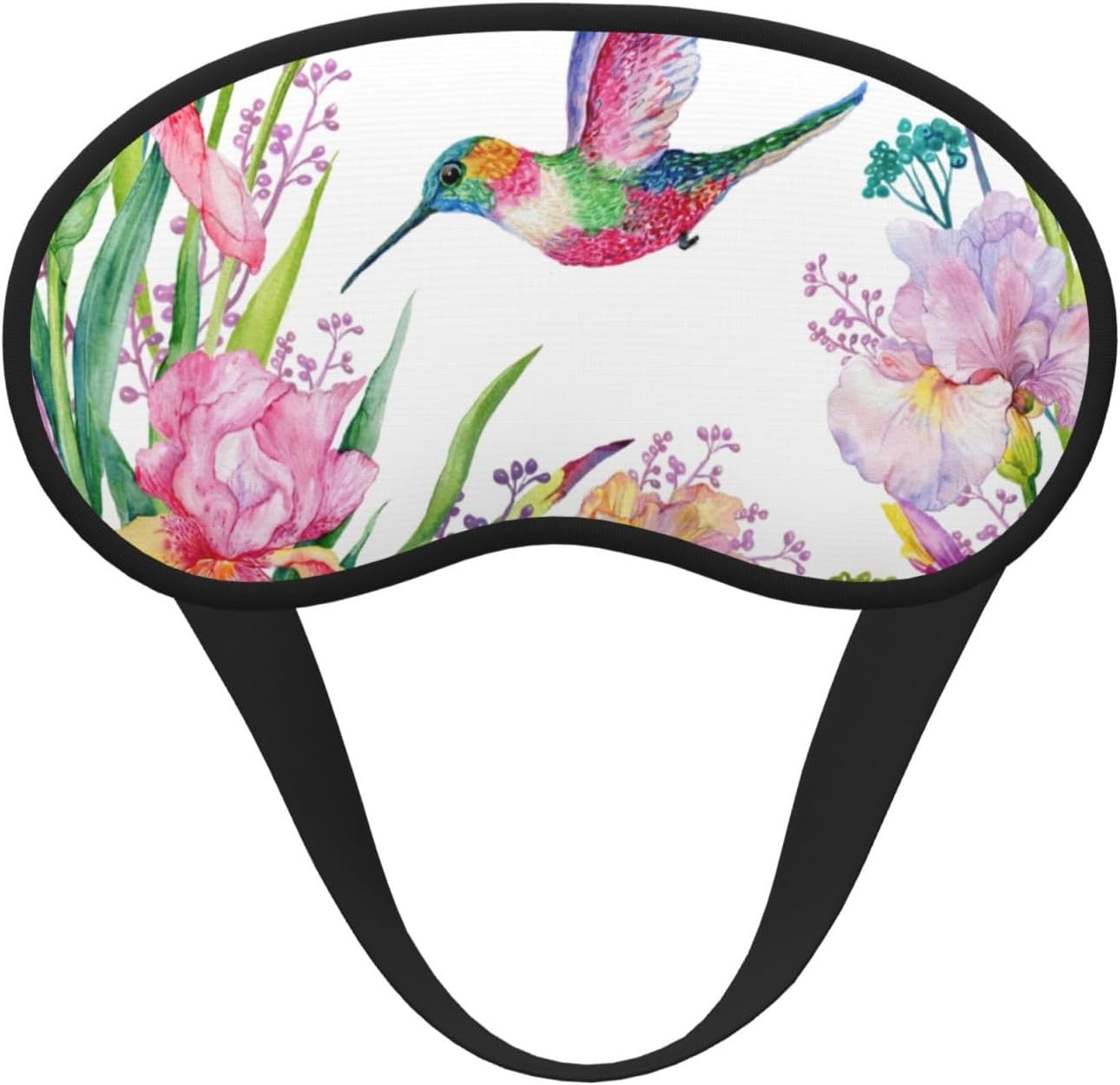 Garden with Birds and Flowers Print Sleep Mask for Side Sleepers Cute Blackout Eye Mask Shades Cover for Home or Travel