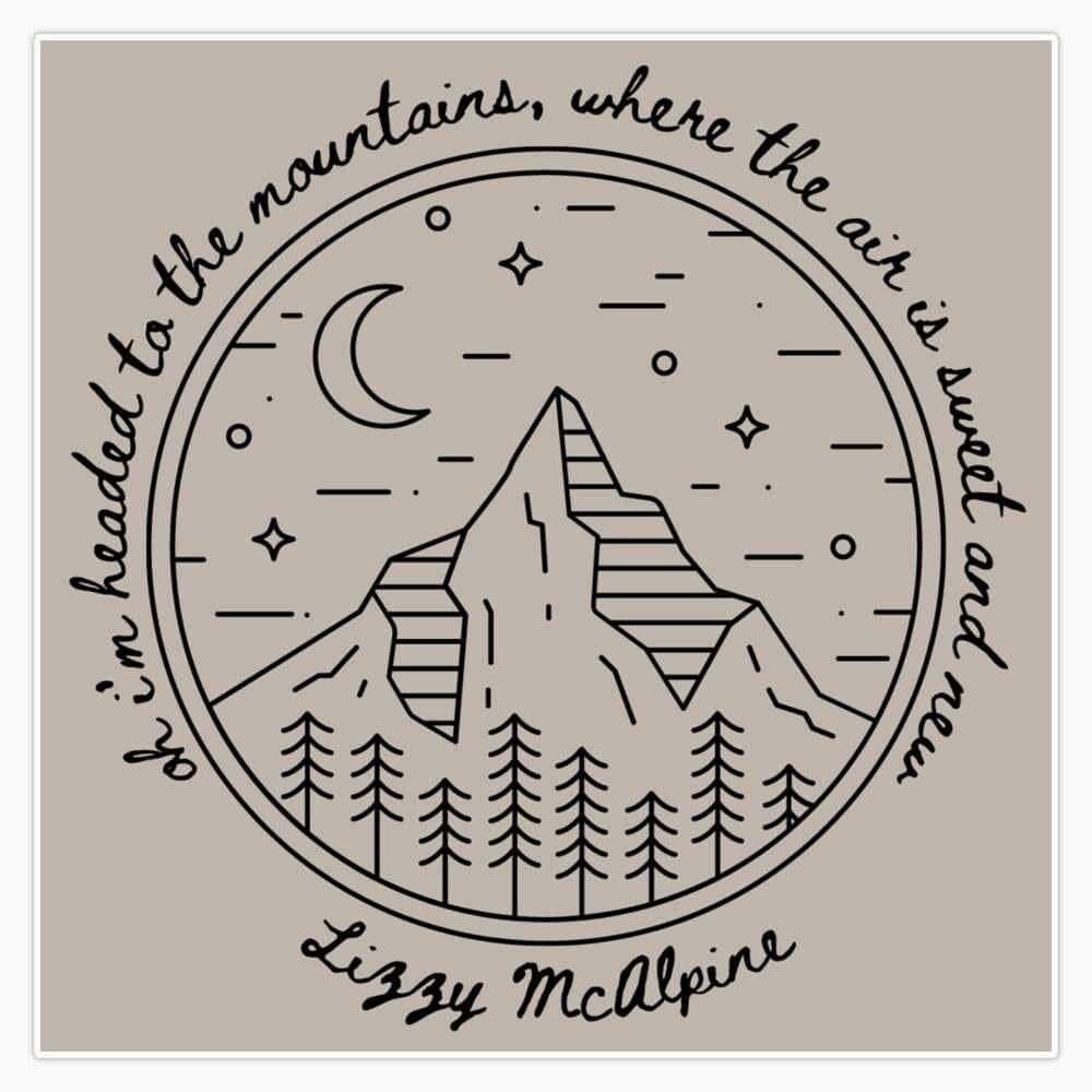 Lizzy McAlpine To the Mountains Bumper Sticker Vinyl Decal 5 inches