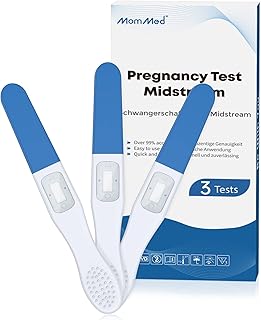 MOMMED Pregnancy Test Midstream Sticks, 3 X Individually Wrapped Home Pregnancy Test, Results in Fastest 1 Minute, HCG Testing Kit, Accurate & Rapid Detection