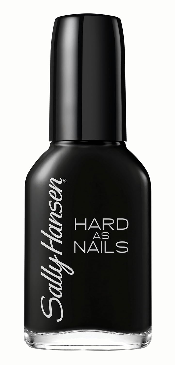 Sally Hansen Hard as Nails, Black Heart, Long Lasting, Chip Resistant, Opaque, Shiny Black Nail Polish
