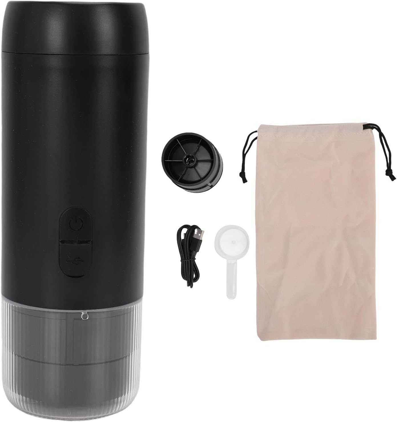 Fockety Portable Coffee Machine, 20Bar High Pressure Dual Mode Extraction 1500mAh Rechargeable Battery with 51mm Standard Coffee Filter Basket for Ground Coffee and Capsules Travel Home