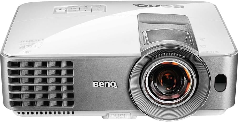 BenQ MW632ST Business Projector, 3200 Lumens, WXGA, Short Throw, Wireless, Dual HDMI, Keystone, 1.2X Zoom, 3D, Golf Simulation, Conference Room, Meeting, Classroom