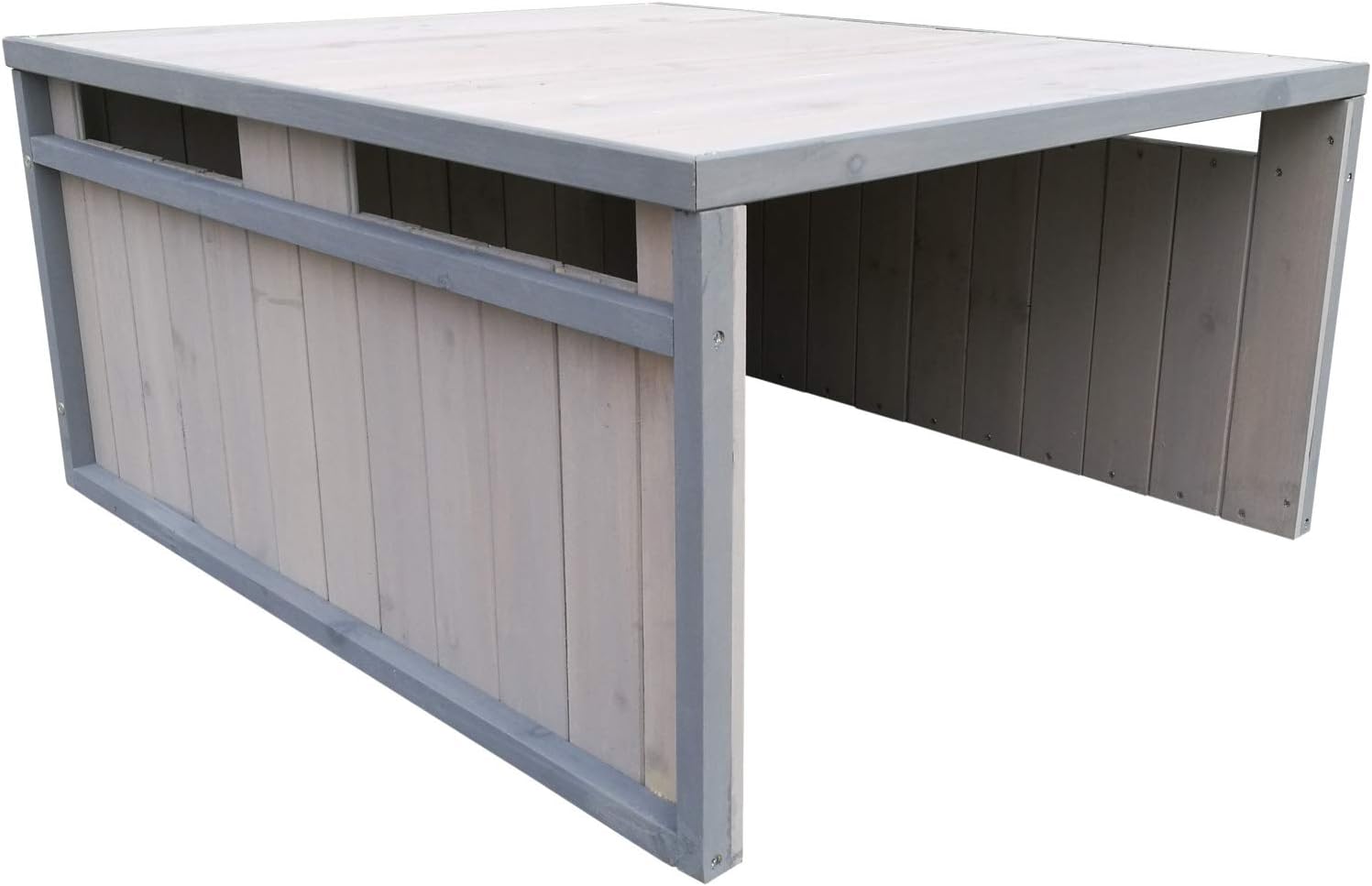 Robotic Lawn Mower Garage Robot Lawnmower carport Flat roof Grey 80x70x38cm