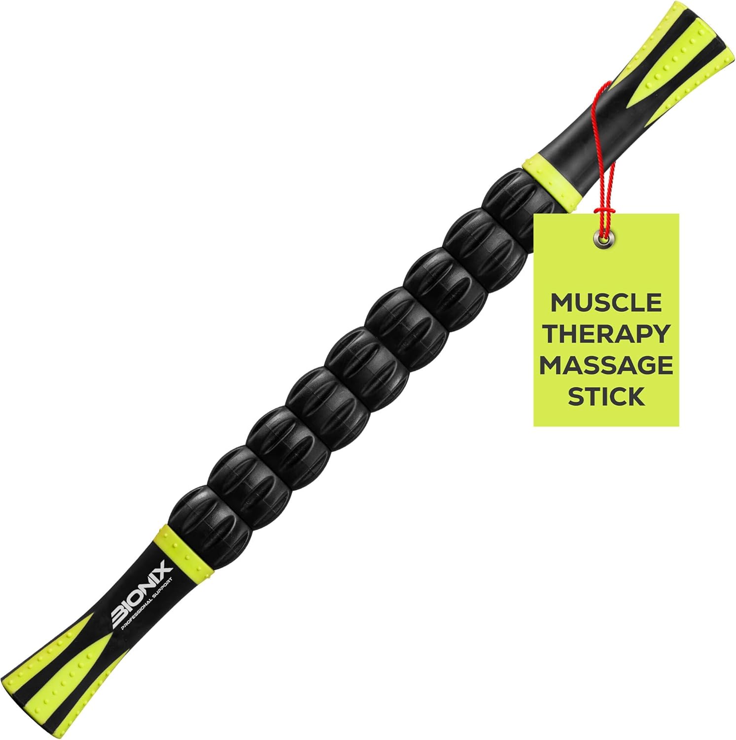Bionix Massage Roller Stick - 360° Deep Tissue Muscle Roller, Massage Stick for Trigger Points, Calf Leg Roller for Muscles Soreness & Tightness, Cramps, Myofascial Release and Recovery (Green)