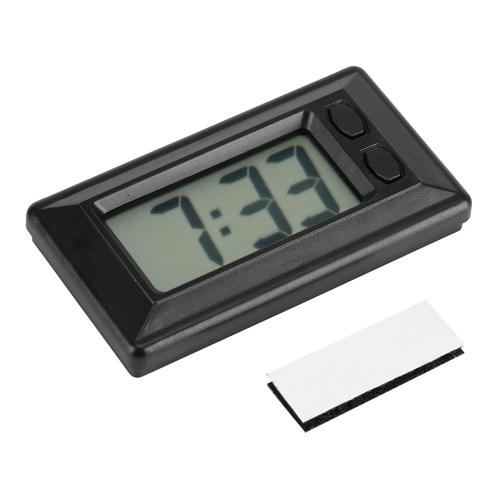 LCD Digital Table Car Dashboard Desk Electronic Clock Date Time Calendar Display Portable Clock for Car Dashboard Home Desk Office