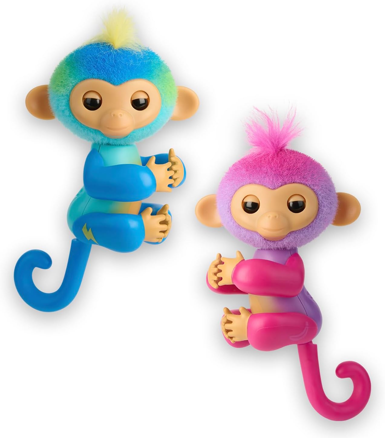 Interactive Baby Monkeys - Pack of 2 - Charli & Leo, 70+ Sounds & Reactions, Heart Lights Up, Reacts to Touch (Ages 5+)