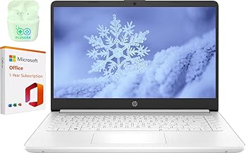 HP 14" LED Business Laptop Computer, 16GB RAM 320GB Storage (64GB eMMC+256GB SD Card), Intel Quad-Core N4120, Windows 11 S Laptop with 1-Year Microsoft Office 365, PLUSERA Earphones, Blue