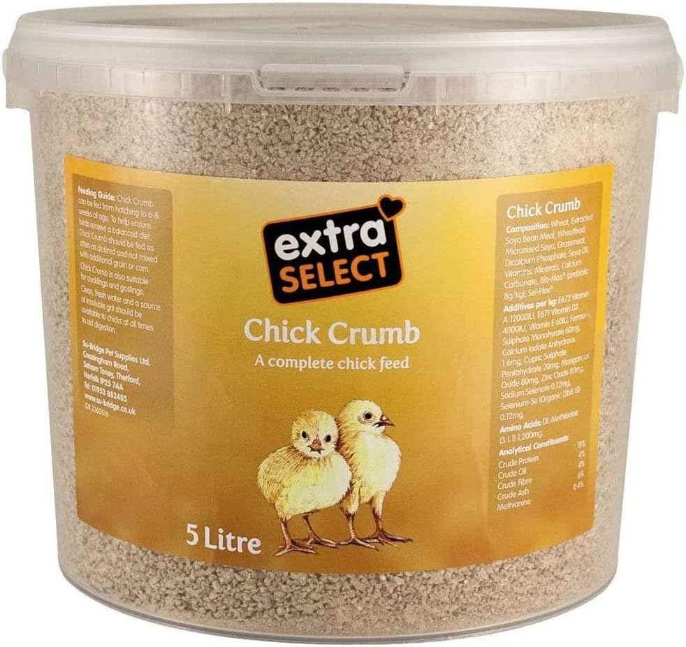 Extra Select Chick Crumbs Complete Chick Feed Tub, 5 Litre