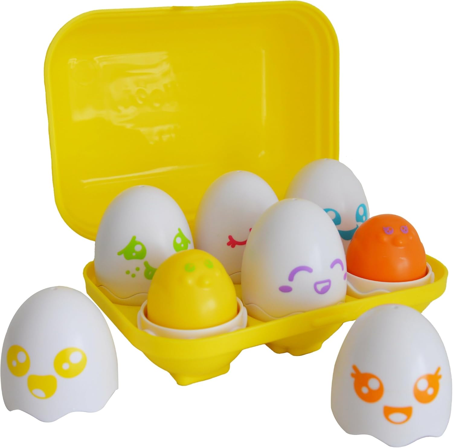 Toomies Hide and Squeak Eggs Baby Toy - Baby Box of Big Eggs with 3 Squeak Chicks & 3 Rattle Chicks - Colour & Shape Sorter Baby Sensory Toys - Toddler Toys & Baby Toys 6 Months Plus to 36 Months