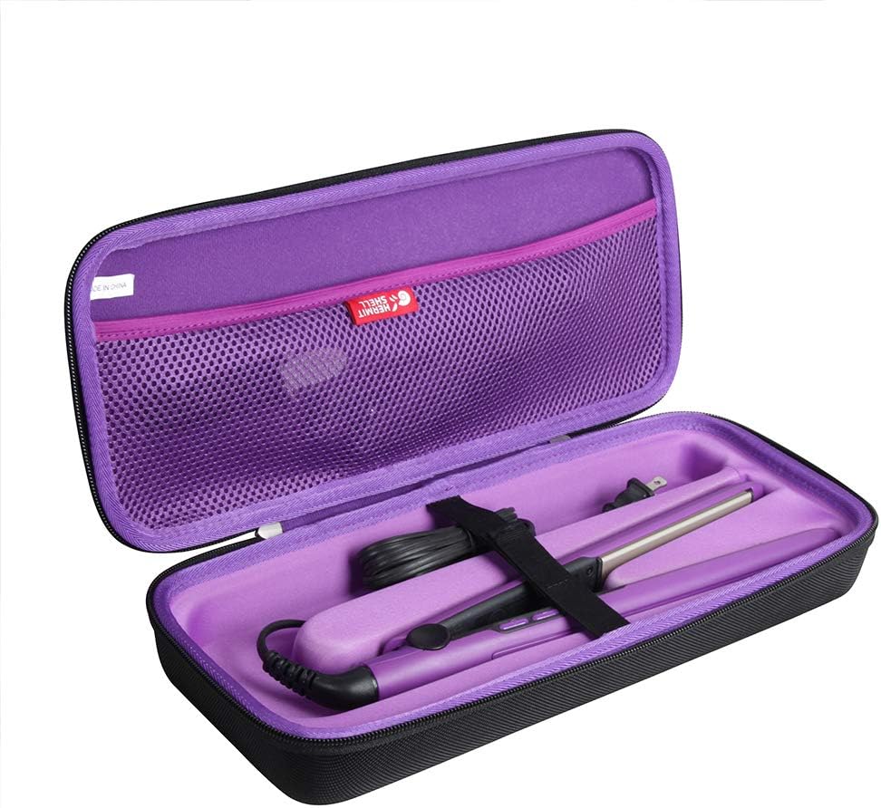 Hermitshell Hard Travel Case for Remington 1" Flat Iron Hair Straightener (Black+Purple)