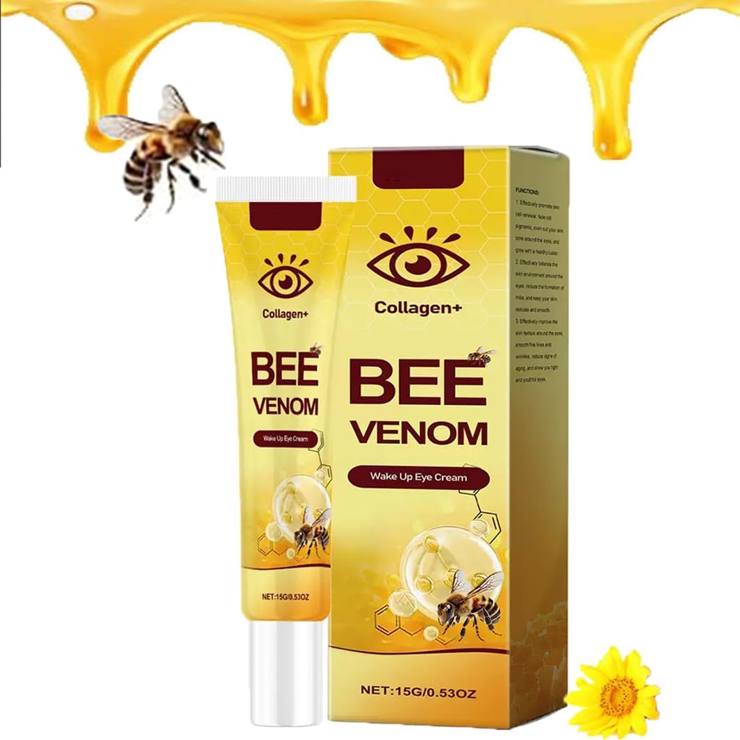 Bee Venom Wrinkle Removal Cream,Bee Venom Wake Up Eye Cream with Melittin, Collagen Bee Venom Eye,Bee Venom Tube Eye Cream,Let Your Eyes Look More Bright, and Charming, Exudes Glossy 15g