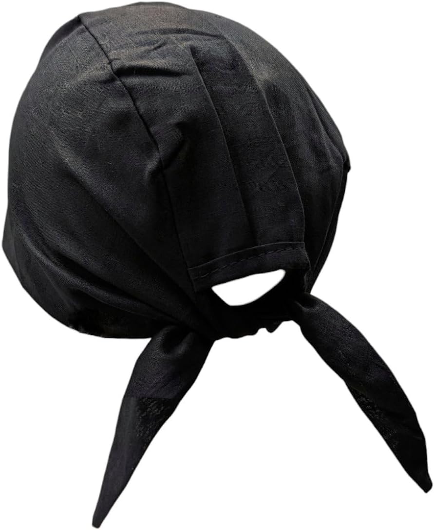 New Fashion House Indian Sikh Punjabi Ready to wear Patka Head wear in Black or Doo Rag and Biker Skull Cap Bandana Hair Wrap Cotton with tie Back Strings